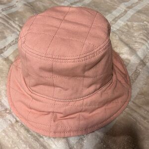 Madewell Pink/Tan Quilted Reversible Bucket Hat